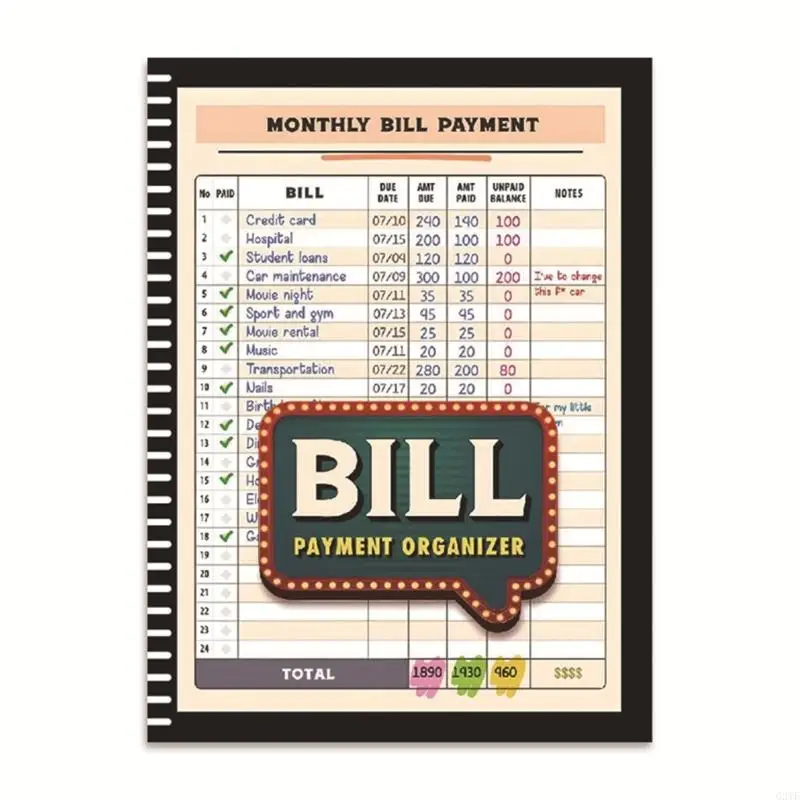 

Monthly Bill Payment Checklist Bill Payment Trackings and Income Expense Monitoring Notebook Guide to Financial Success
