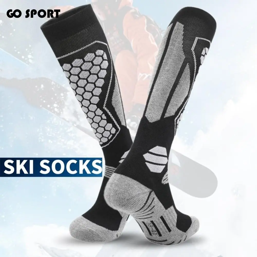 

Удобные лыжные носки с более толстым дизайном, износостойкие теплые спортивные носки, высокоэластичные влагоотводящие носки для походов на открытом воздухе, катание на лыжах
