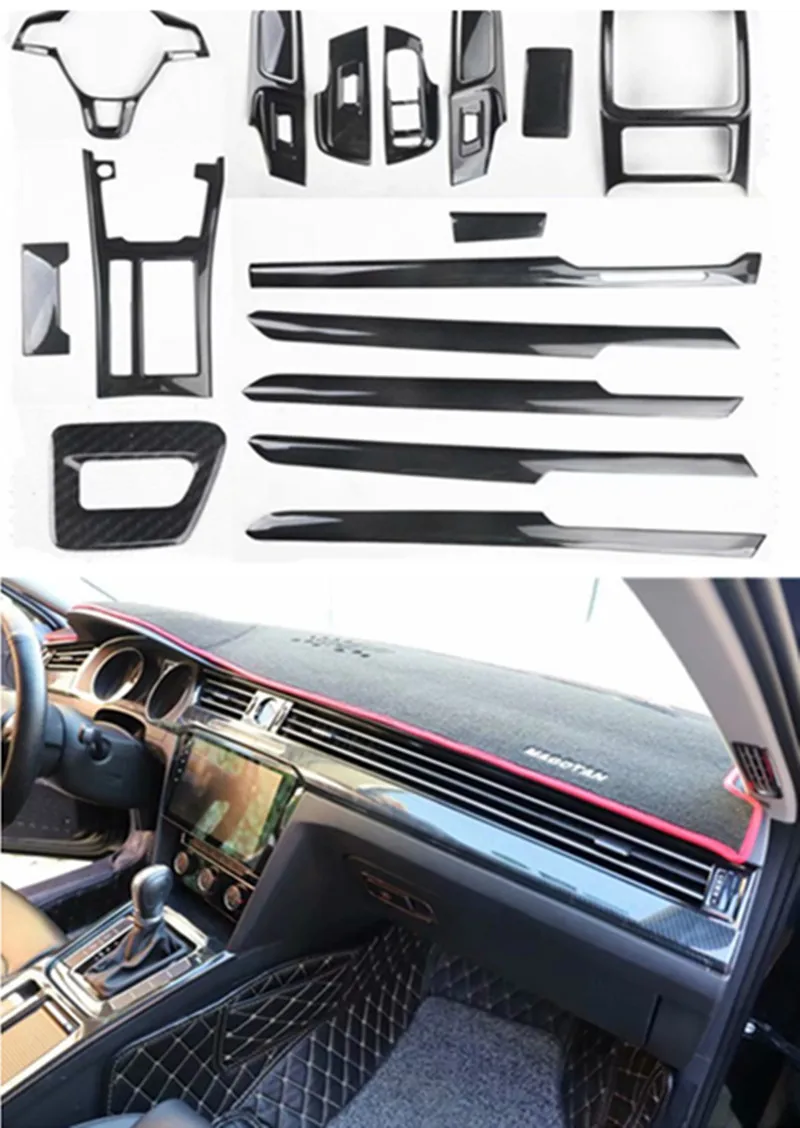 1lot Car stickers ABS carbon fiber grain inside decoration cover for 2016-2018 VW Volkswagen Passat B8 sedan