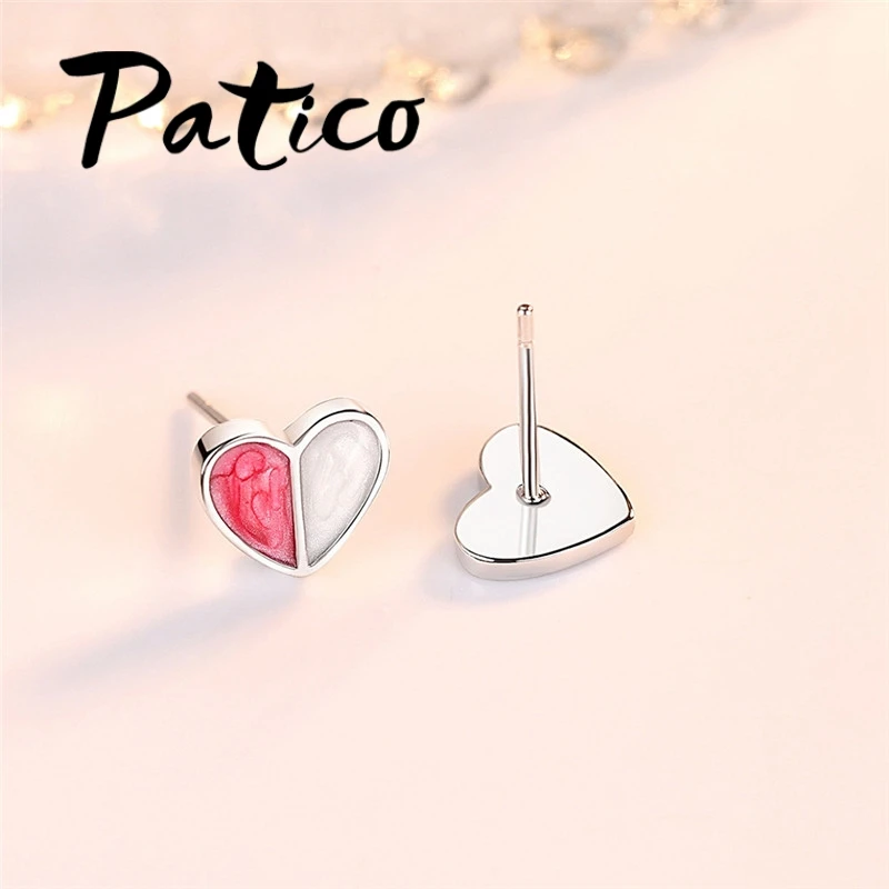 تعزيز كبير نمط جديد القلب وأقراط للنساء حقيقية 925 فضة أقراط مُزينة بحُلي مجوهرات الأزياء بالجملة