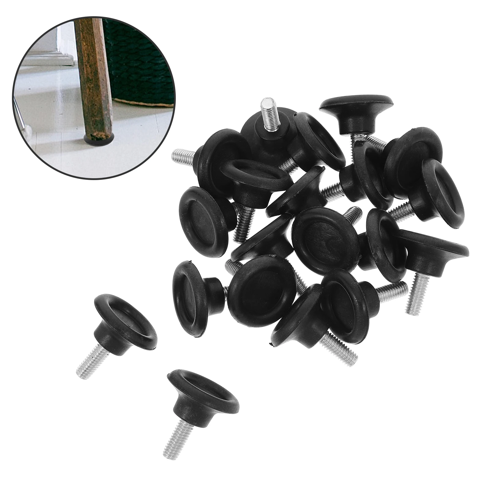 

20Pcs Adjustable Furniture Feet Levelers Screw on Chair Table Desk Floor Protectors Heavy Duty Non Slip Glides for Uneven