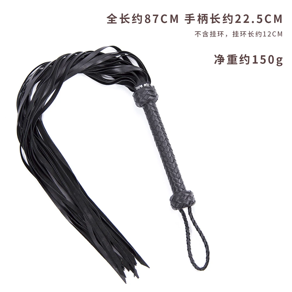 Handmade Genuine Sheepskin Leather HorseWhip,Sheepskin Suede Flogger 52CM Cowhide Horse Riding Whip Handle with Wrist Strap