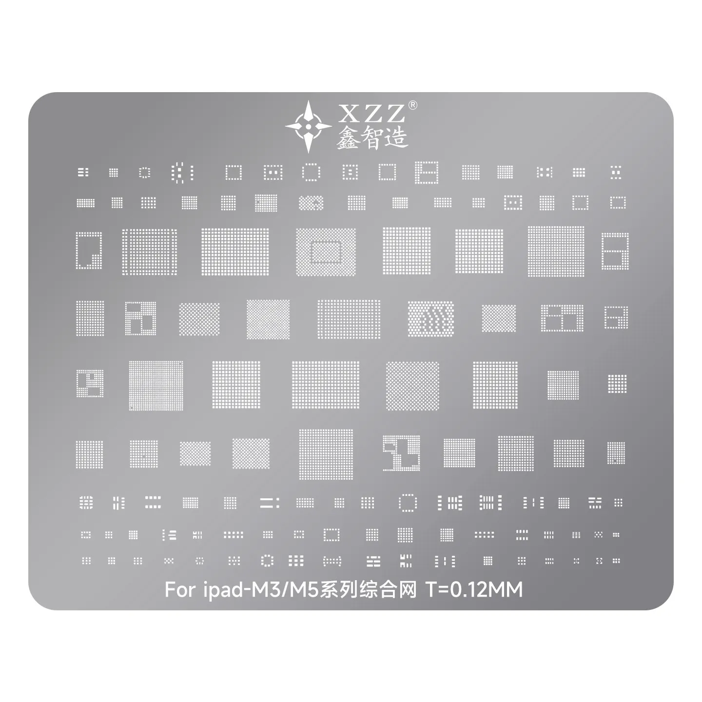 1Pcs XZZ solder paste stencil for iPad M1/M2/M3/M4/M5 ipad Air2025 Pro2025 direct heating