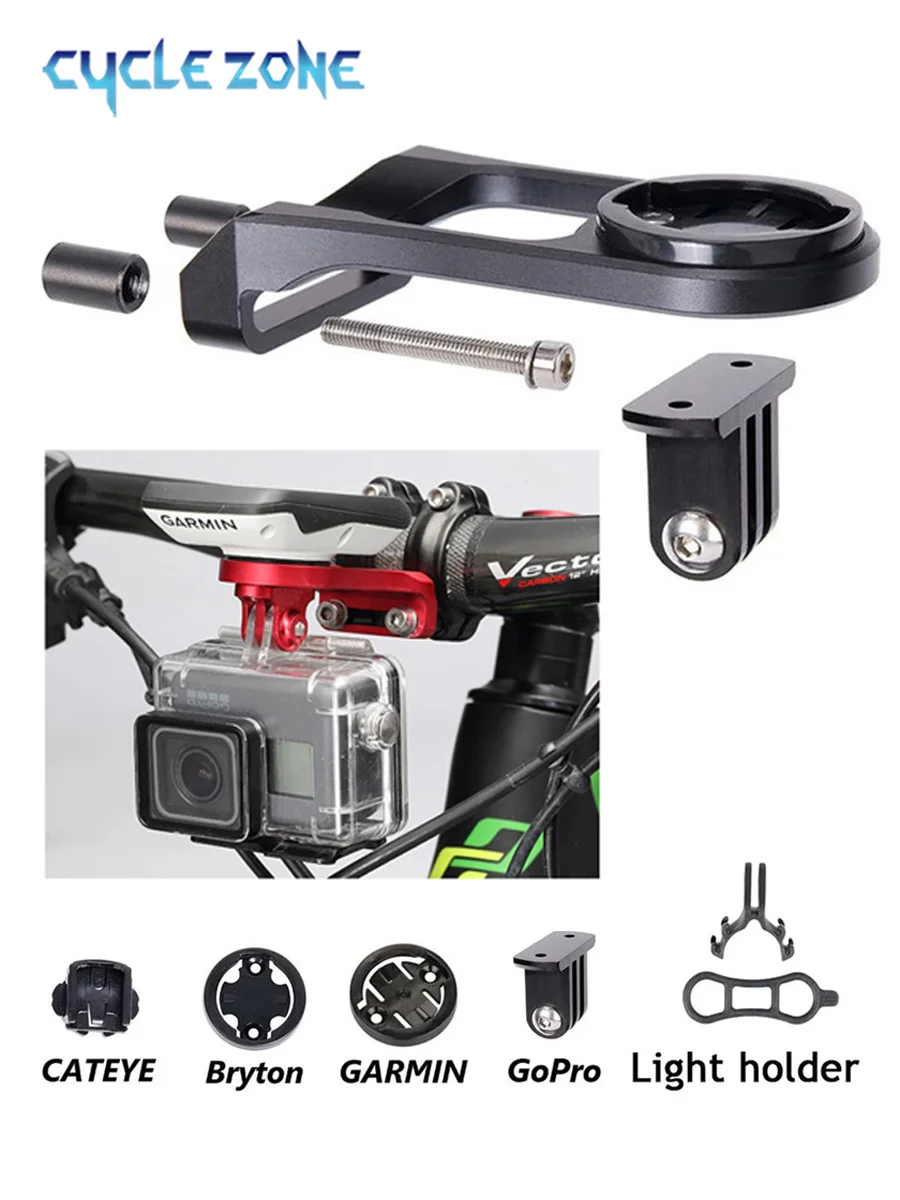 AliExpress Aluminum Alloy Bike Computer Mount Universal Bicycle Holder Stem Extension GPS Camera Headlight Mount for Garmin Gopro Cycling