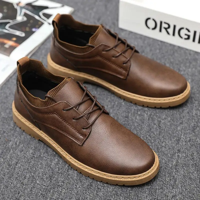 Moccasin Man Casual Shoe Dress Shoes Business Formal Round Toe Leather Men Black Loafers Flat Soft Pu Comfortable Summer Sale On