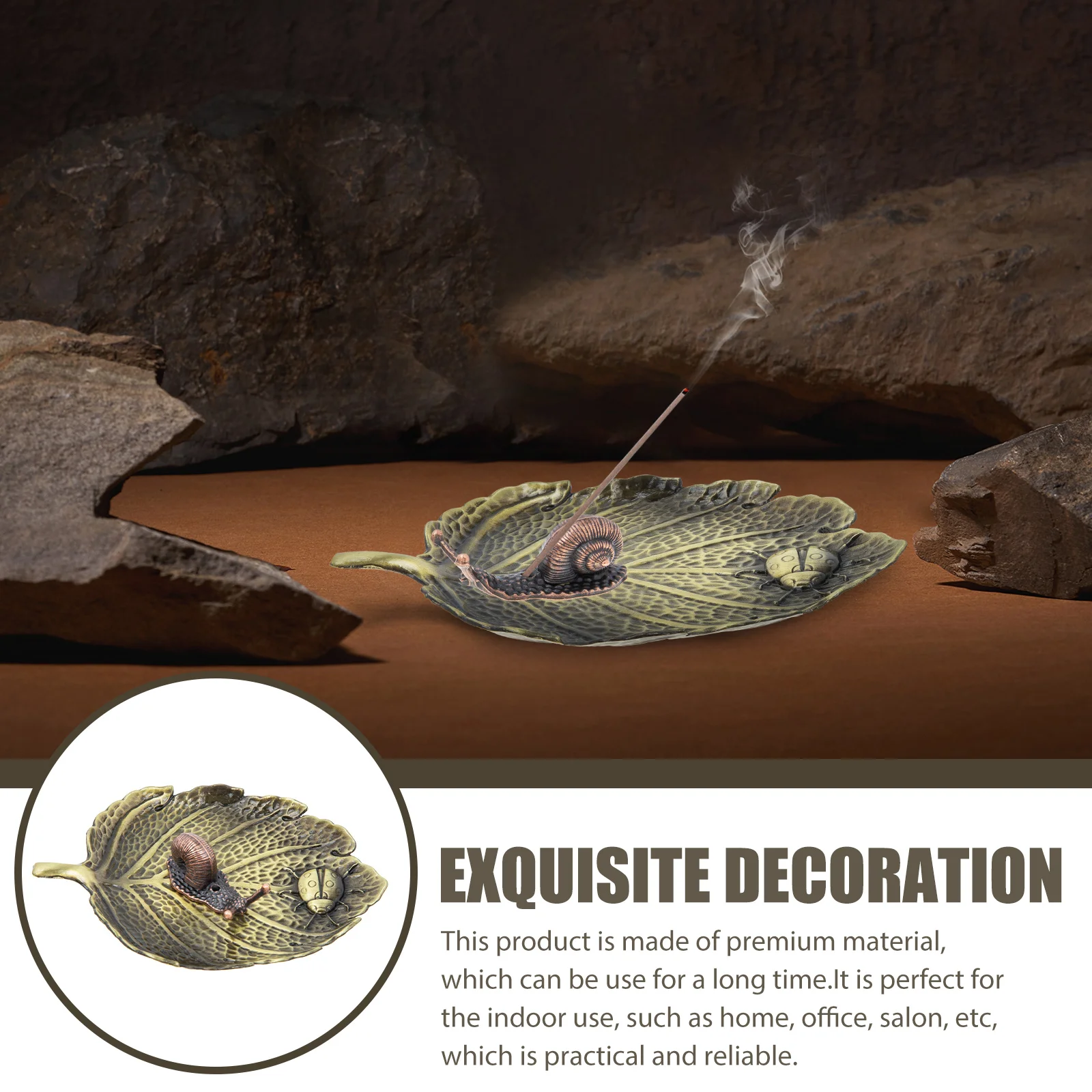 

Premium Zine-Alloy Backflow Incense Burner Cone Holder Desktop Censer Decor Home Office Gift Long-Lasting Aromatic Calming Sleep