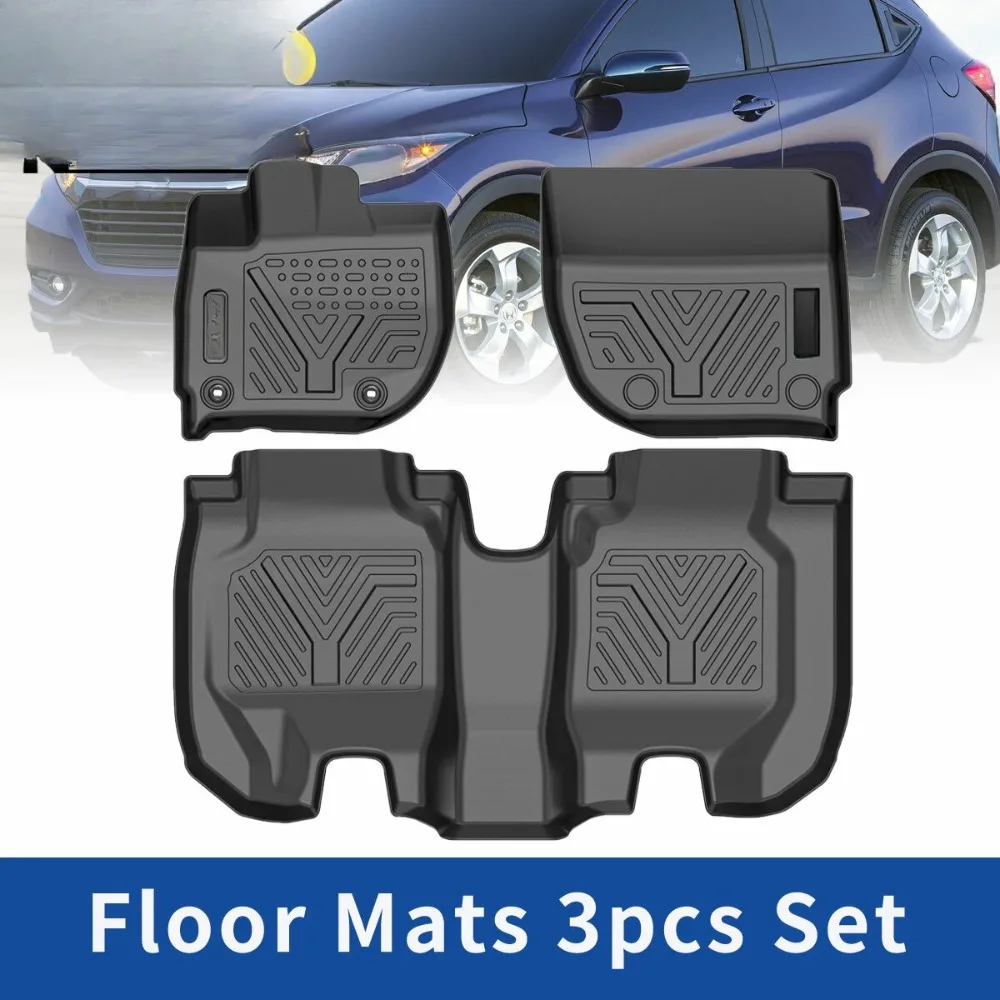 

3D Floor Mats for 2016- 2022 Honda HR-V All Weather TPE Rubber Car Floor Liners
