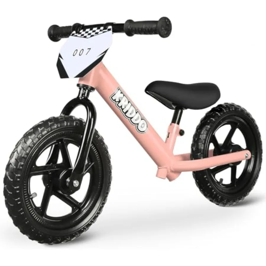 

Pink 12 Inch Toddler Balance Bike for 2-5 Years Old Push Bicycle with Customize Plate and 3 Sets of Stickers Steady Balancing G