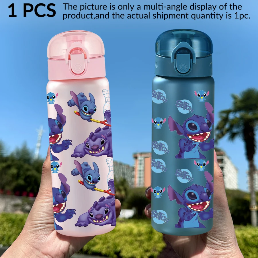 1pc disney stitch roxo monstro padrão 26oz garrafa de água de plástico esportes ao ar livre copo de água aniversário/regresso a casa presente