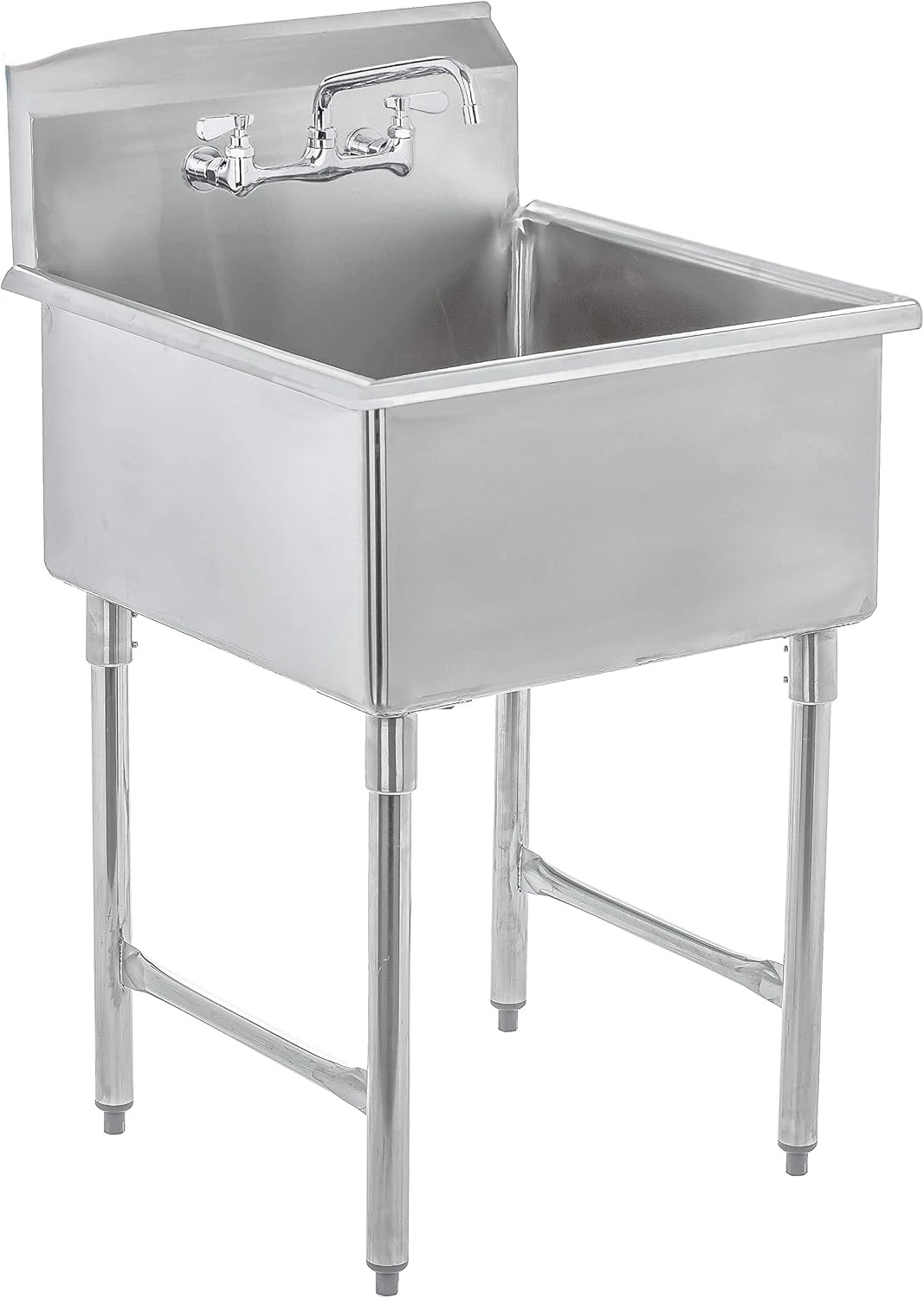 

Stainless Steel Utility Sink - 24" x 24" Inner Single Bowl - Commercial Prep Sink with No Lead Faucet