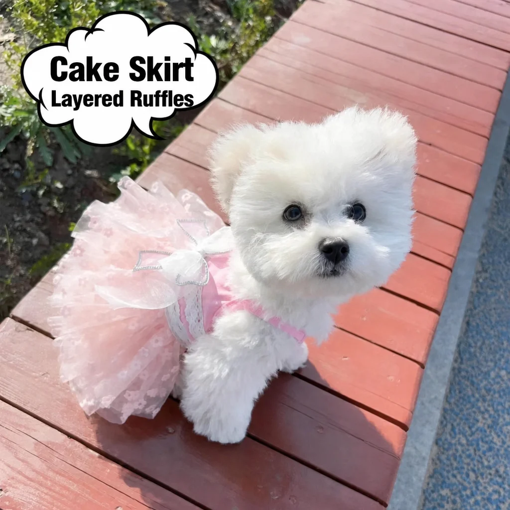 

Summer Thin Camisole Mesh Lace Fluffy Skirt Cute Breathable Dog Clothes Princess Versatile Dress for Dogs And Cats