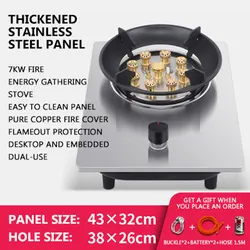 Built in Gas Stove Estufa De Gas Burner Cooktop Desktop Single Stove Liquefied Gas Hob Household Windproof Gas Stove Fierce Fire
