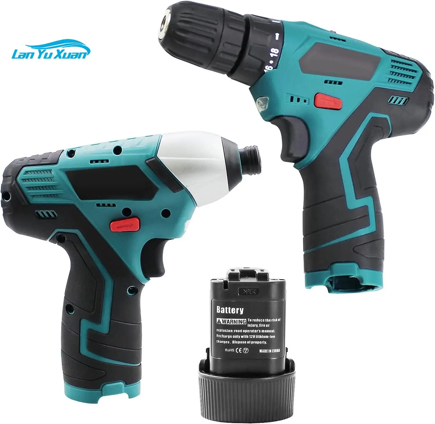 Pencil Drill Driver Tools and 1 X BL1013 Battery Replacement  10.8V 2.0Ah BL1014 DF030D DF330D TD090D with Cordless Power