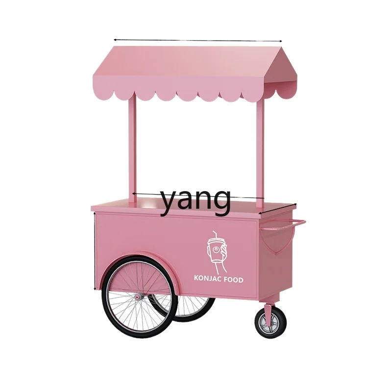 

LMM wrought iron flower car stall cart movable coffee parade car shopping mall market drink vending car
