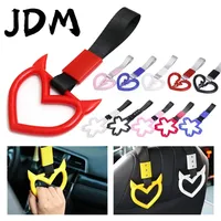 JDM Car Decoration Pull Ring Love Heart Devil Horns Hanging Handle Pull Ring Car Rear Bumper Warning Pull Ring Anti-static Strap