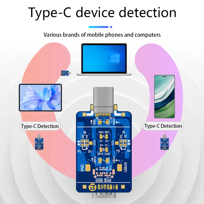 Newest jtx BL-804 Tail Insertion Detection Board Type-C Detection Test Resistance Voltage Lock The Charging Fault Point