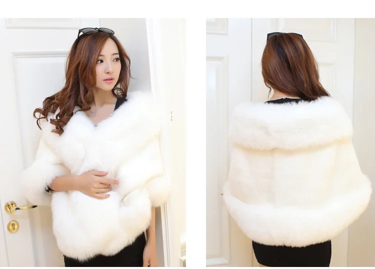 Cotday Fox Fur Rabbit  Coat Cape  Looks New Thin Mink  Women Autumn and Winter  Like Shawl Short   X1160