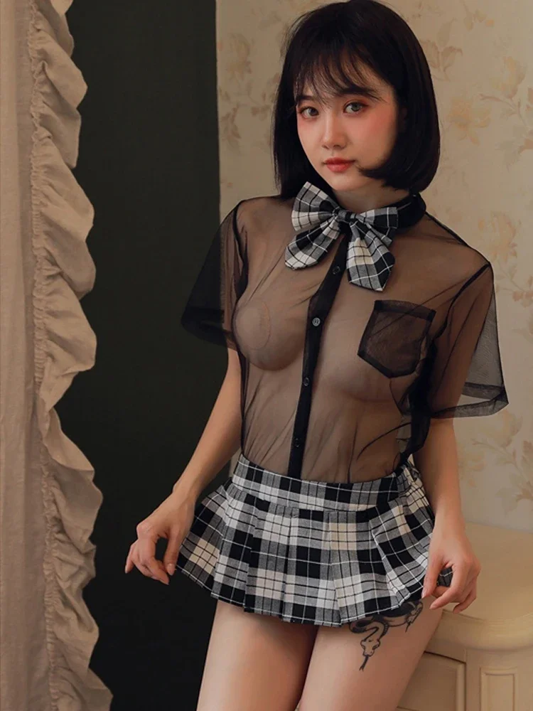 JIMIKO sexy student transparent underwear woman erotic see through uniform sailor School Girl outfit cosplay costumes lingerie