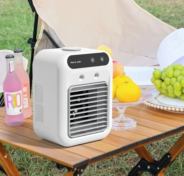 Mini-Luftkühler, USB-Aufladung, keine Importladung, kleiner Klimaanlagenventilator, 2-Auslauf-Luftbefeuchter, Desktop-Wasserkühlungsventilator, Heim-Schlafsaal