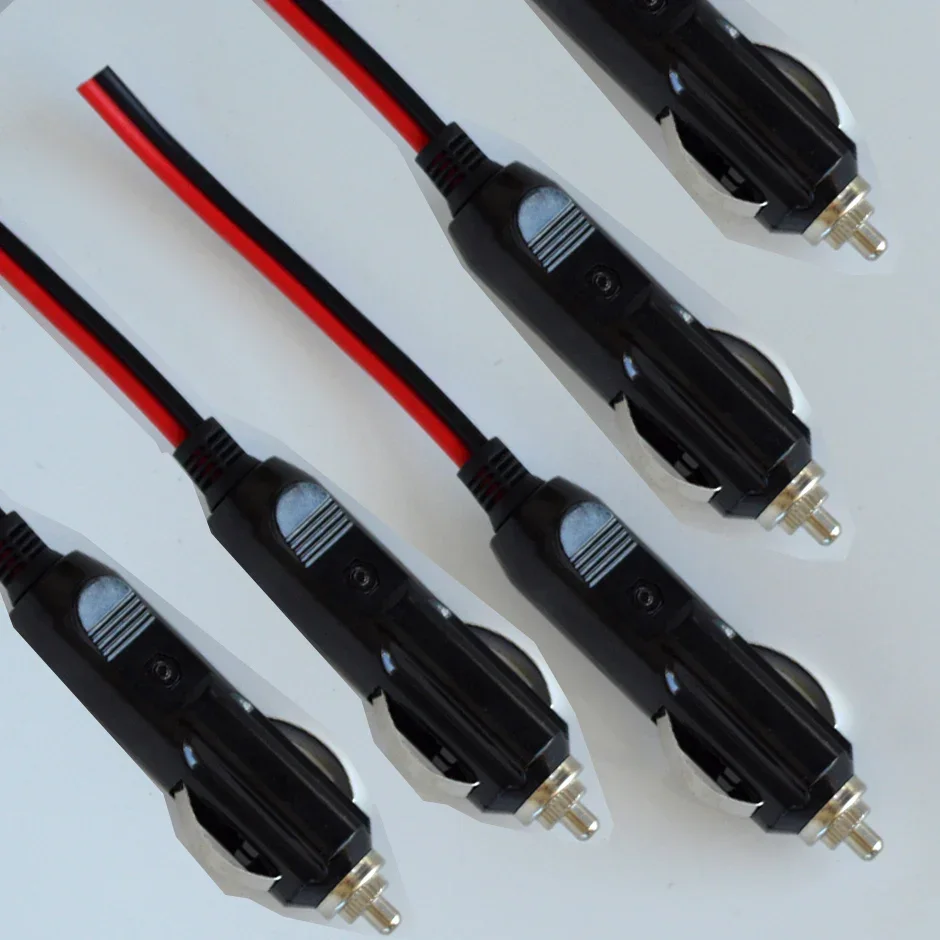 12V/24V  5PCS Cigarette Lighter Plug Male Head with Indicator Light Vehicle Electrical Cigarette Lighter Plug Charger Adapter
