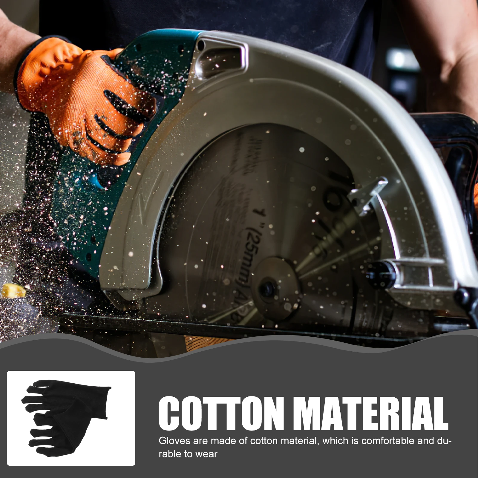 12Pairs رشاقته قفازات قطنية مقاوم للماء المضادة للانزلاق مقاومة للاهتراء تنفس قفازات العمل لحماية العمل في الهواء الطلق #1