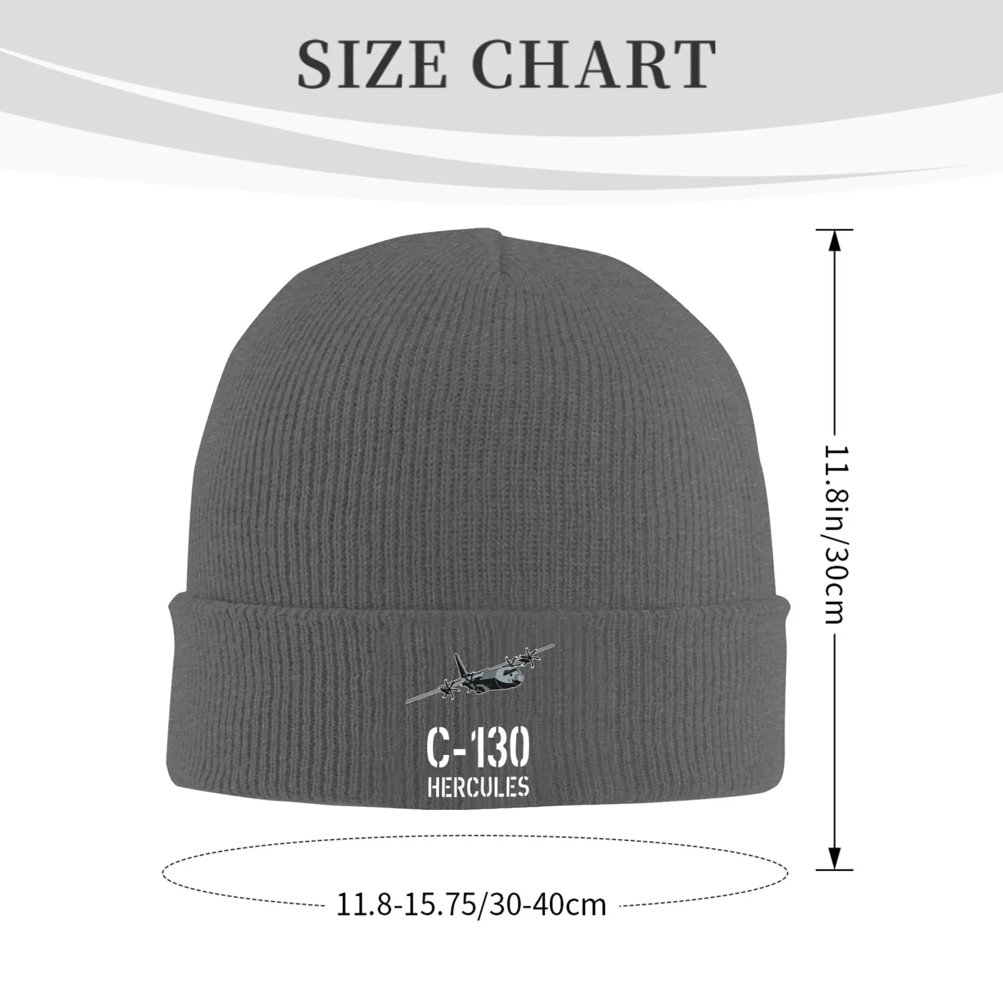 C-130 Hercules Aircraft Logo Plane Print Air Force Winter Skullies Beanies Hat Warm Autumn Knitted Hat Bonnet Cap for Women Men