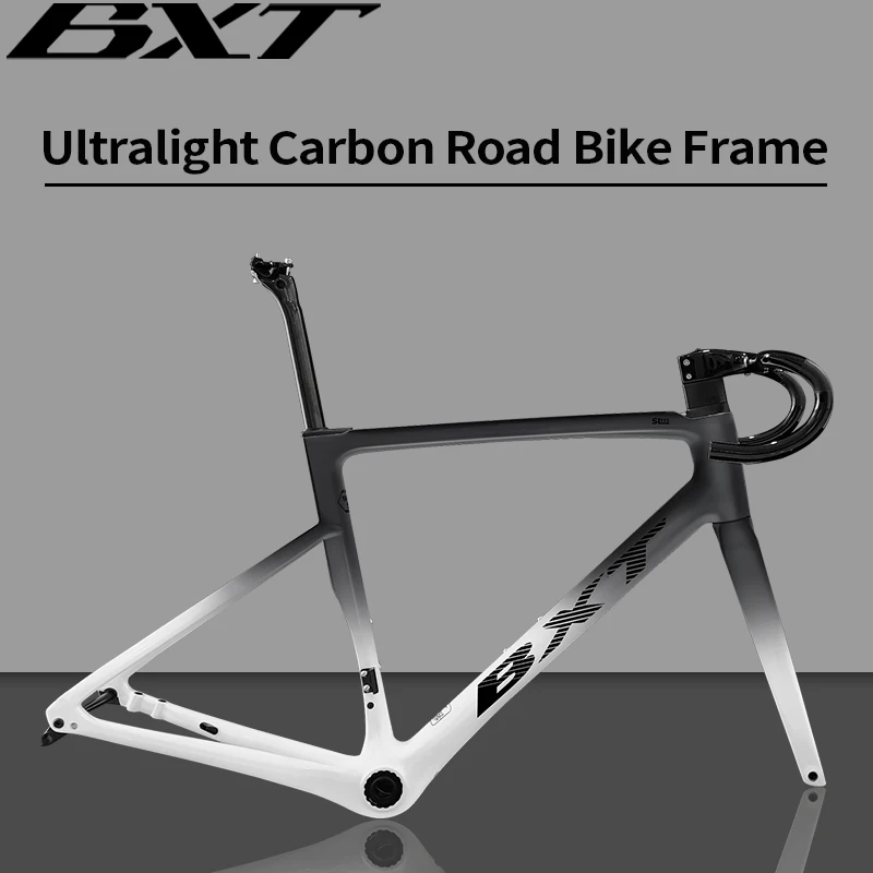 BXT Superlight Carbon Road Bike Frame, Disc Brake, fit BB T47, Internal Cycling Frameset, 950g Ultra-light new road frameset