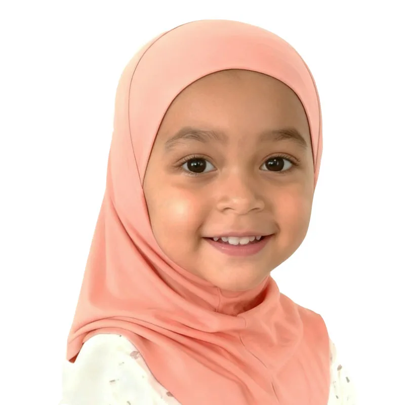 Einfach zu tragendes Mädchen-Kind-Muslim-Kopftuch, 1-teilig, Amira, praktisches Hijab-Kopftuch, sofortiger Schal, islamische Komfort-Kopfbedeckung für (2–7 Jahre)