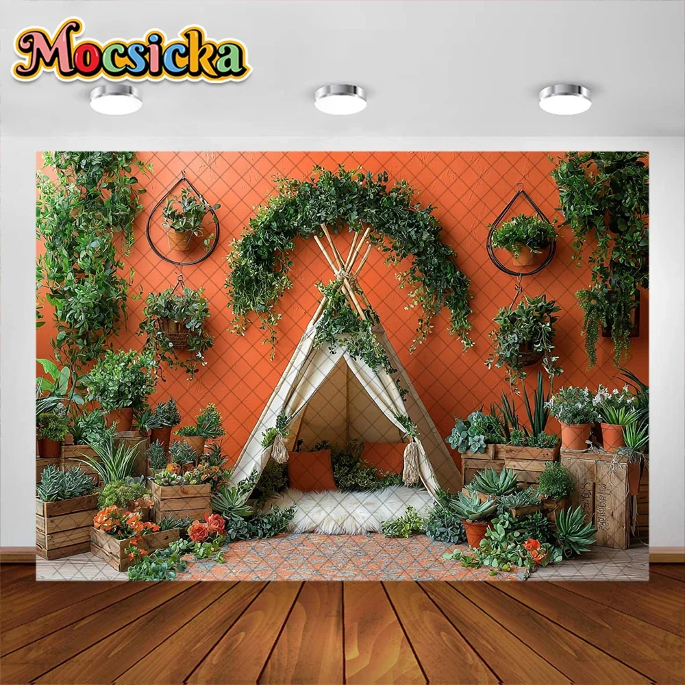 Mocsicka Photography Background Kids Birthday Boho Garland Room Decoration Baby Shower Cake Smash Backdrops Studio Props Banner