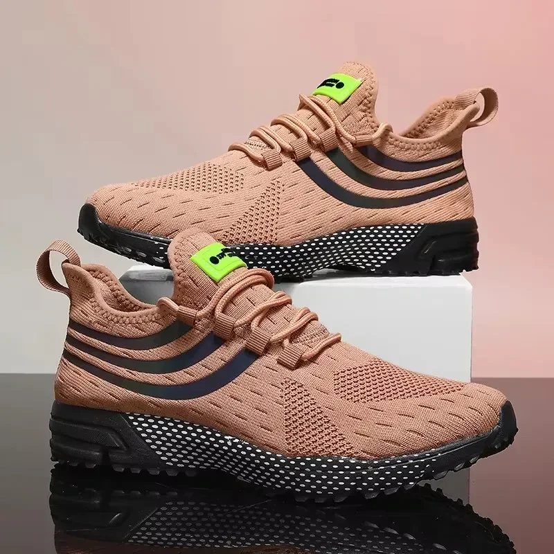 

New Men's Running Shoes Durable Mesh Surface Design Breathable Odor Proof Anti Slip Sole Gym Training Tennis Straps Casual Shoes