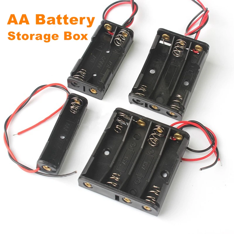 مجموعة واحدة 1 + 2 + 3 + 4 AA بطارية بلاستيكية صندوق تخزين البطارية قوس البطارية صناديق بطارية AA مع يؤدي