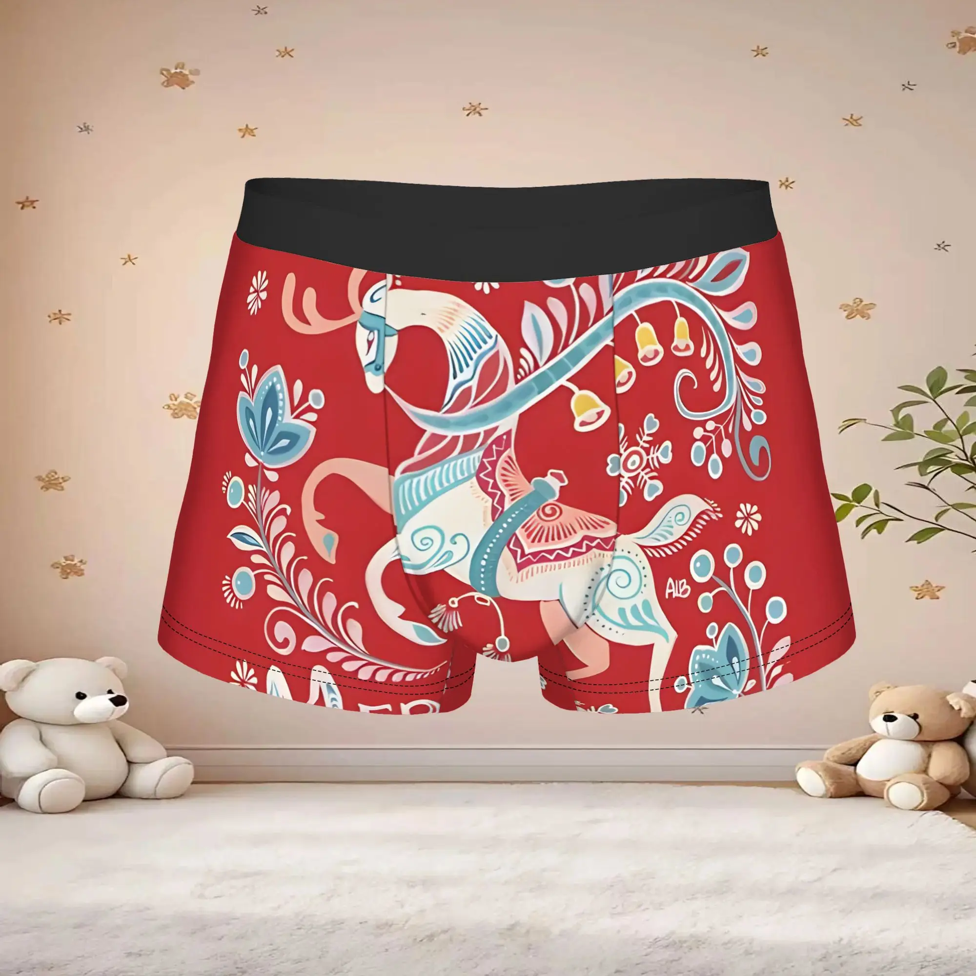 1pc Popular Christmas Reindeer boxers  adults  Homme Panties Men's Underwear Print Shorts Boxer Briefs