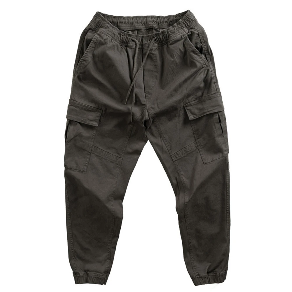 作業服屋外作業グレー男性カーゴパンツ男性ストリートウェアバギーパンツ男性パンツレトロワークパンツレトロルーズフィット