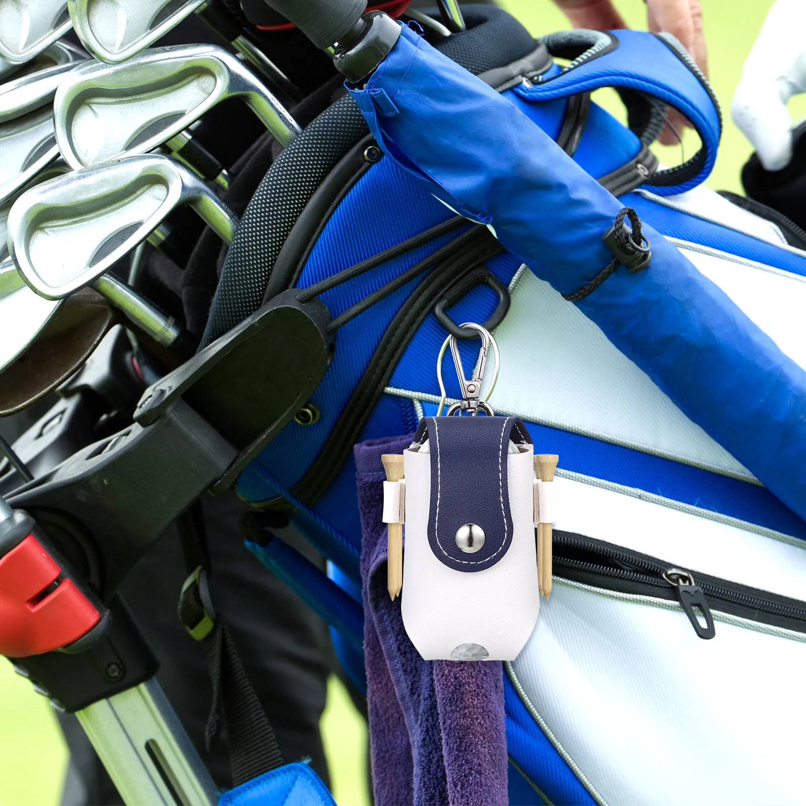 

2Pcs Simple Shaped Golf Ball Storage Pouch Sturdy Long-Lasting Material Portable Waist Pack for Golf Accessories Outdoor Use