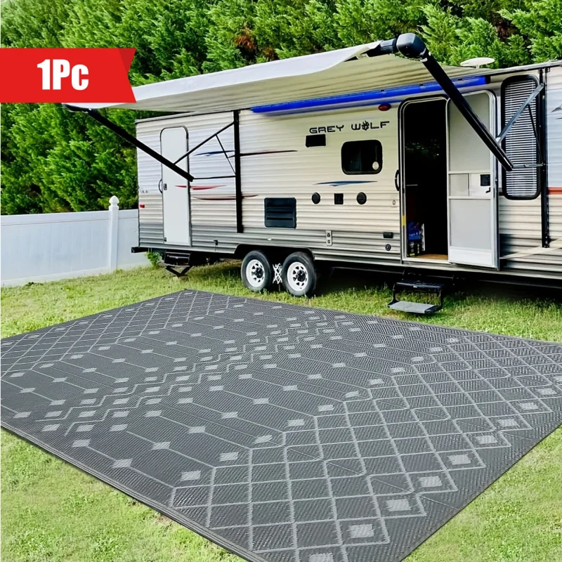 1pc Terrace outdoor carpet 。 6'x9'waterproof UV pad, RV, porch, deck, Camper, balcony, backyard