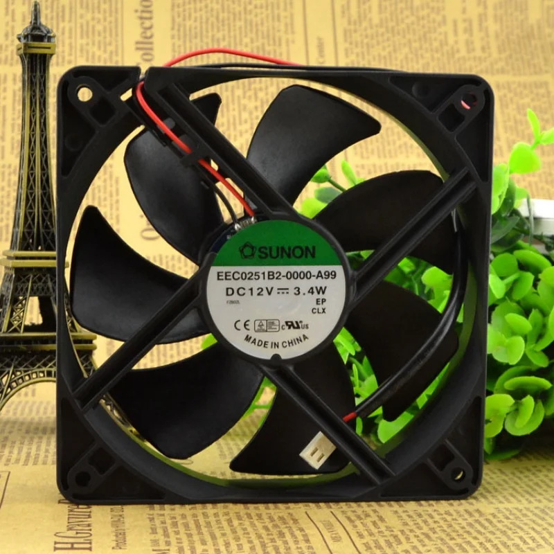 

EEC0251B2-0000-A99 12V 3.4 w 12cm 12025 2-Wire Mute Fan EEC0251B2 0000 A99