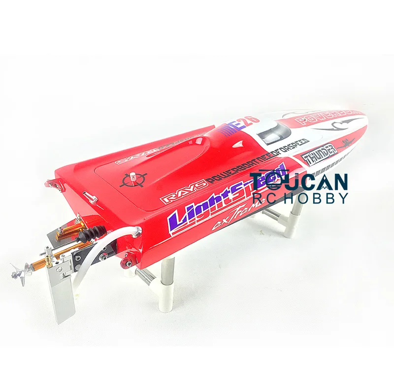 DTRC Toucanhobby E26 Fibra di vetro Rosso Elettrico da corsa PNP RC Barca con motore Servo ESC SENZA batteria