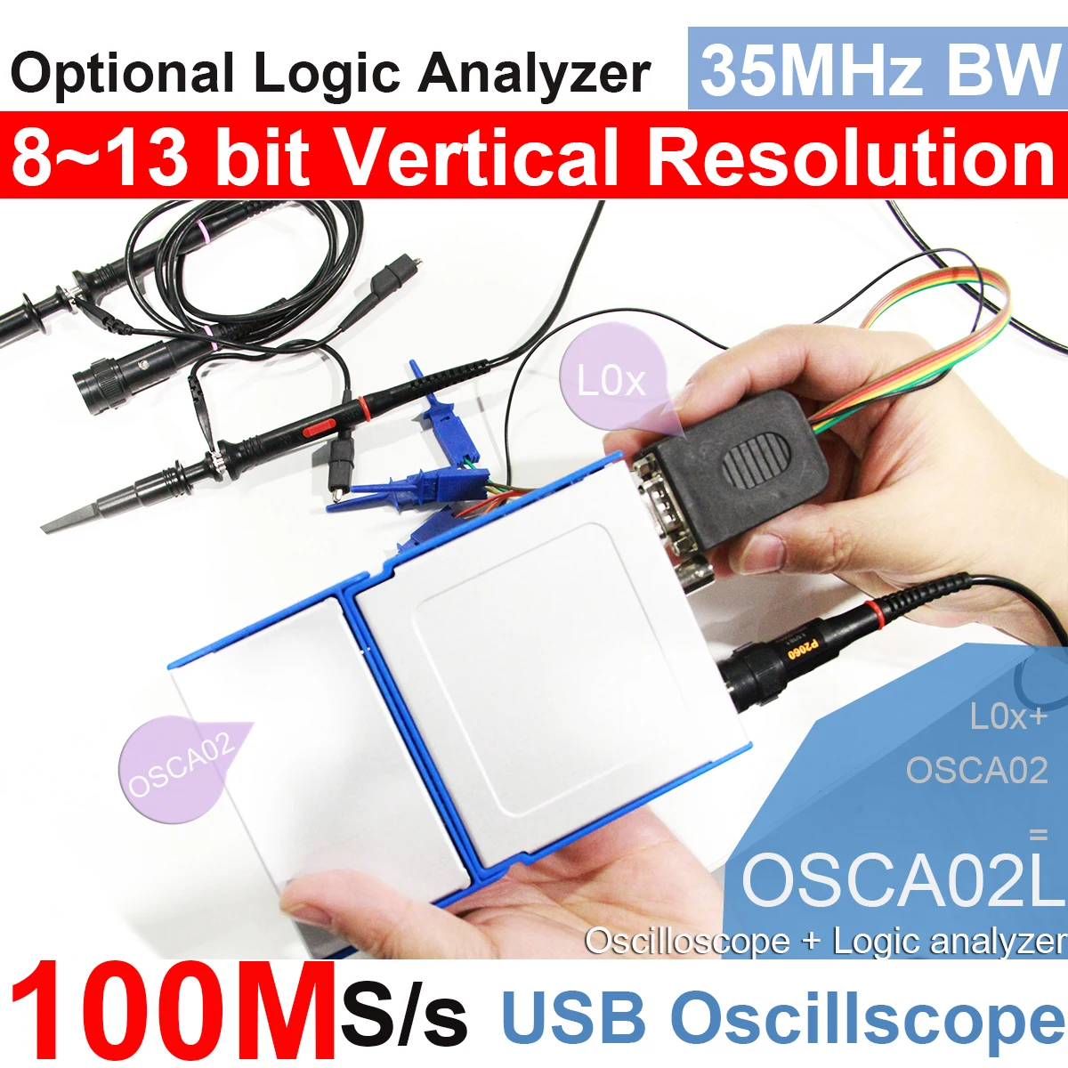 

LOTO USB/PC Oscilloscope OSCA02, 100MS/s Sampling Rate, 35MHz Bandwidth, for automobile, hobbyist, student, engineers