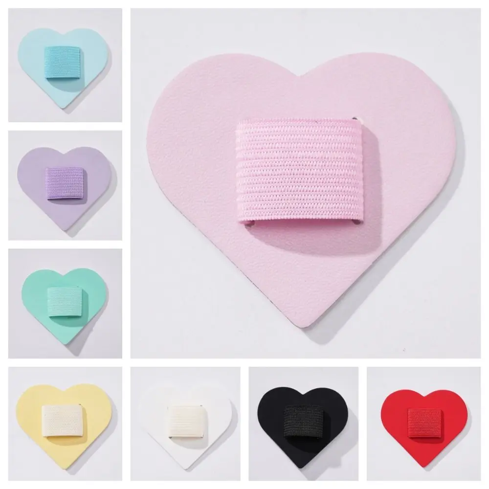 Self-adhesive Round Pen Holder Love Shaped Elastic Loop Kawaii Stationery Tablet Accessories Simple Aesthetic Pen Holder