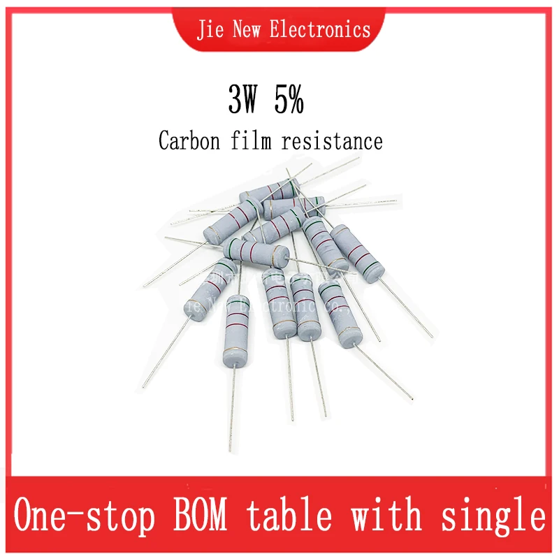 20Pcs 3W 5% 0R-10M  0.1R 0.56R 10R 18R 100R 1K 2.4K 10K 12K 27K 33K 68K 100K 120K 220K 1M  2.2M 6.8M Ohm Oxide Film Resistors