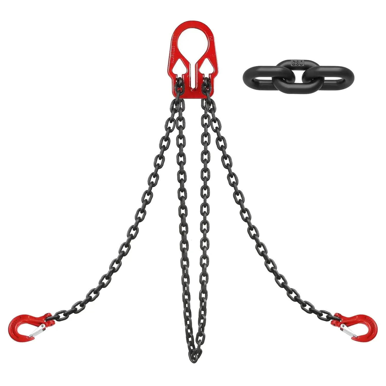 

Heavy Duty Lifting Chains, Adjustable Hooks, 5/16 Inch x 10 Ft, Dual Leg, Max Load 7000lbs for Cranes & Towing