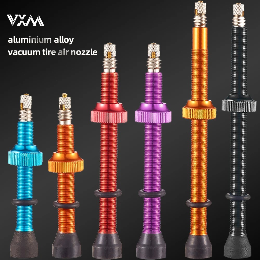 VXM Bicycle Vacuum Valve 40/60/80mm MTB Bike Tire Valves Alloy Road Cycling Tubeless Air Valve Vacuum Nozzle Accessorioes Parts