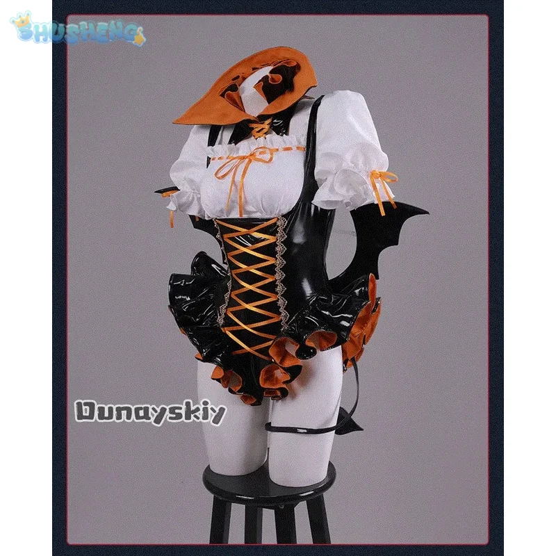 

Identity V Margaretha Zelle Female Dancer Halloween Candy Night Cosplay Costume Women sexy leather jumpsuit hat prop uniform