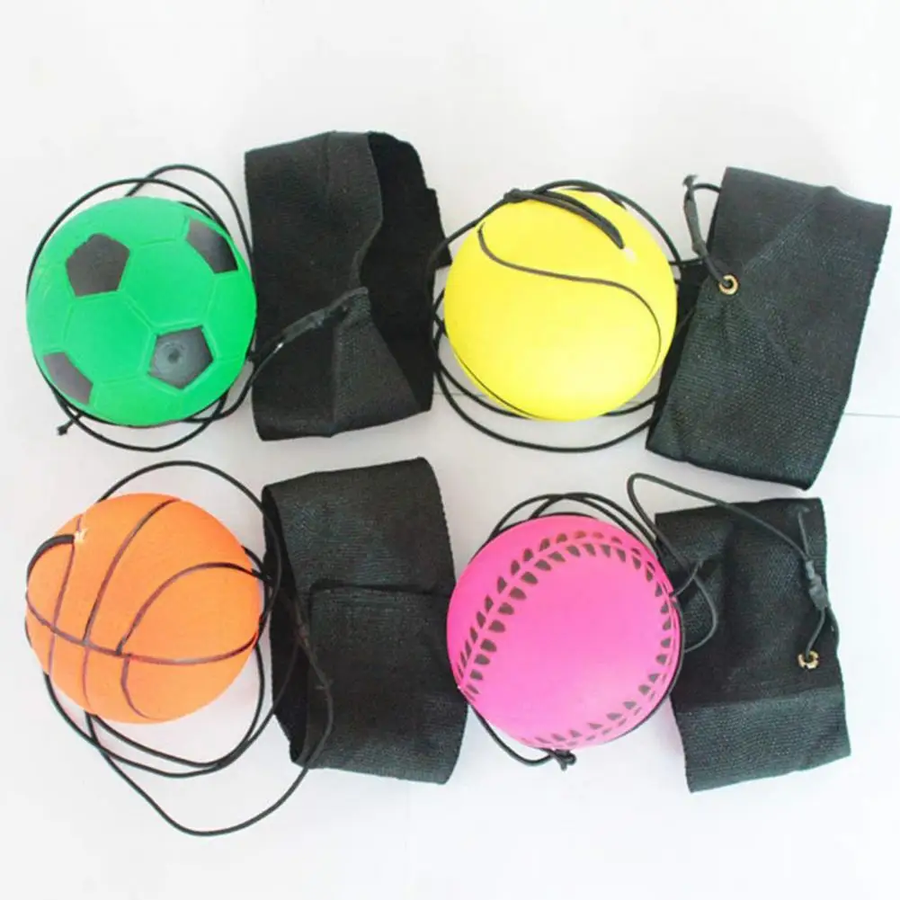 Wrist Return Ball High Elasticity Bouncy Wrist Ball Basketball Football Baseball Tennis Shape Sport Ball Sports Bouncy Balls