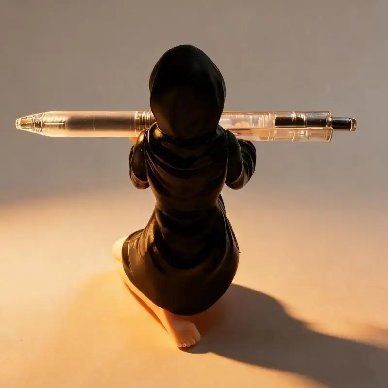 Black Robe Gothic Pen Holder Creative Queen Design Phone Stand Art Desktop Storage for Study Table
