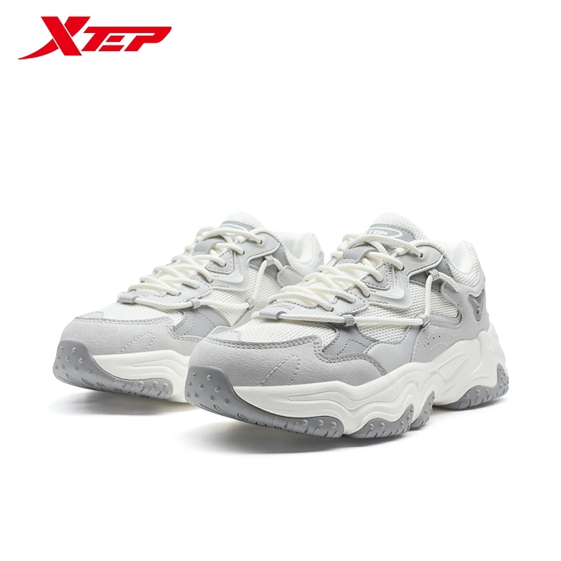 Xtep Volcano Women Casual Shoes 2025 Spring Comfortable Wrapping Lightweight Mesh Retro Urban Outdoor Sport Shoes 975118320052