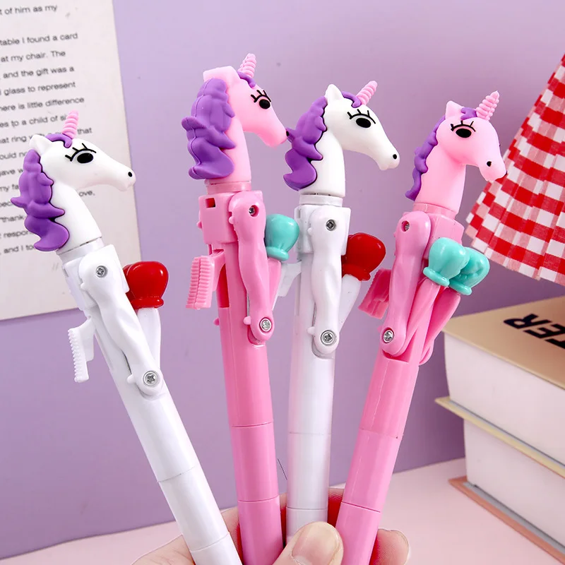 12pcs/lot Kawaii Monster Animal Boxing Ballpoint Pen Creative Blue ink Ball Pens Promotional Gifts School Writing Supplies