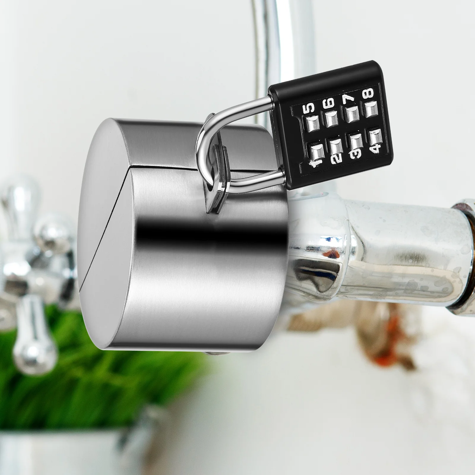 

Outdoor Water Spigot Lock Stainless Steel Coded Padlock Easy Installation Garden Hose Bib Cover Anti Theft Faucet Protector