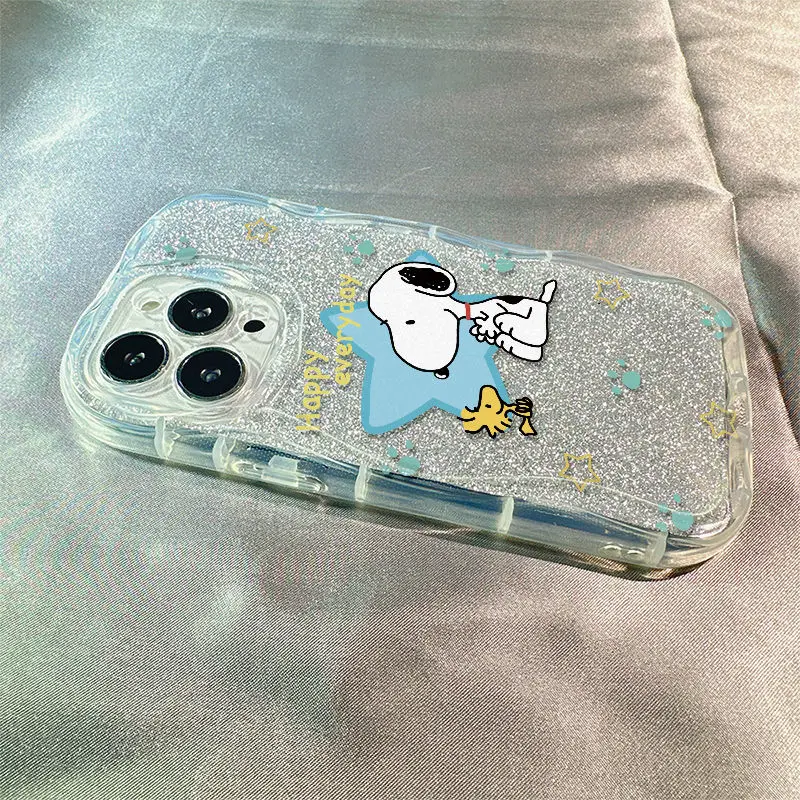 Cute S-Snoopys Cartoon Phone Case For iphone 16 15 14 13 12 11 XS Pro Max Mini X XR 6 7 8 Plus Soft Silicone Transparent Cover