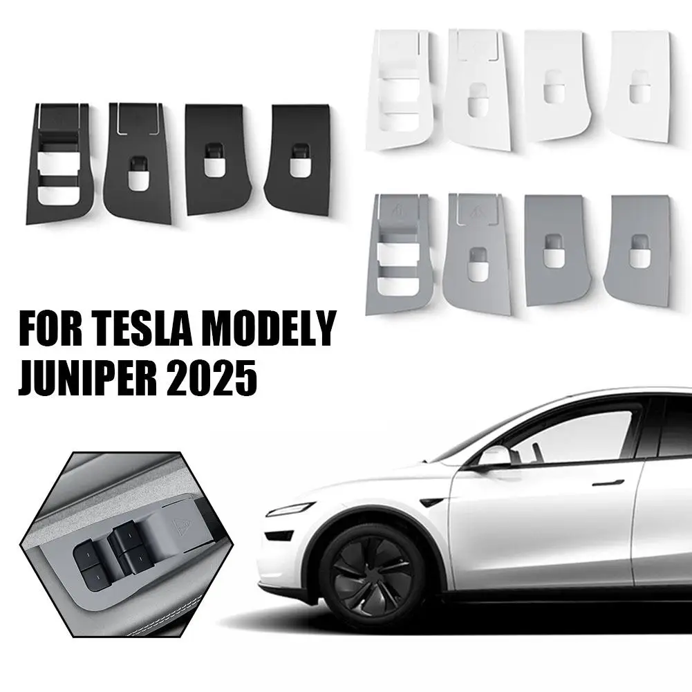 

For Tesla Model Y Juniper 2025 Window Lifter Switch Buttons Silicone Door Open Handle Panel Protector Cover Stick Accessories